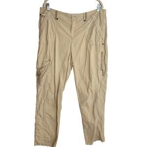 Chicos Womens Cargo Pants Size 3 (US 16 ) Beige Pockets Utility Hiking Outdoor